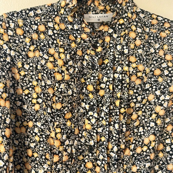 Nili Lotan x Target Liberty Floral Button Down Pintuck Blouse Medium Cottagecore - Picture 4 of 7